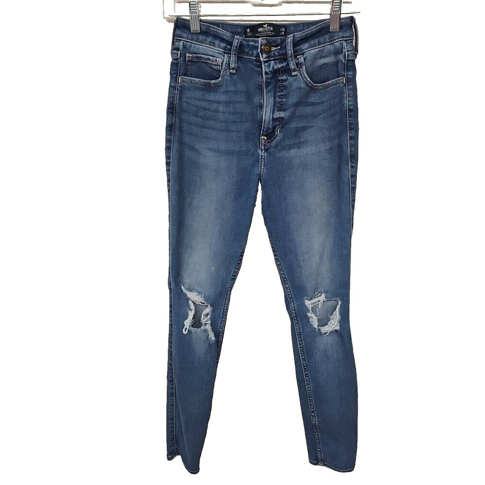 Hollister California Ultra High-Rise Super Skinny Jeans Size 3R Distressed